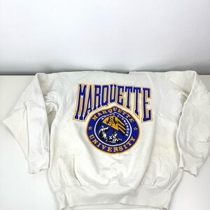 Vintage 90's Marquette University White Crewneck Sweater